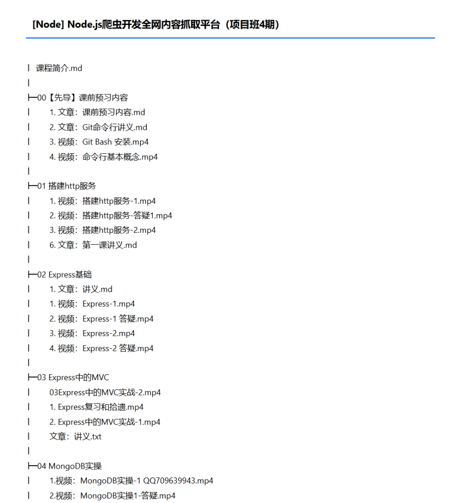 [Node] Node.js爬虫开发全网内容抓取平台（项目班4期）-听课说