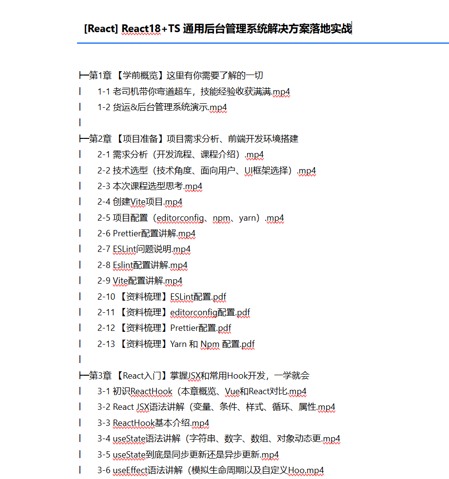 [React] React18+TS 通用后台管理系统解决方案落地实战-听课说