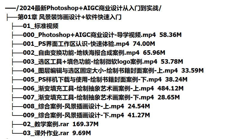[平面设计] 2024最新Photoshop+AIGC商业设计从入门到实战-听课说